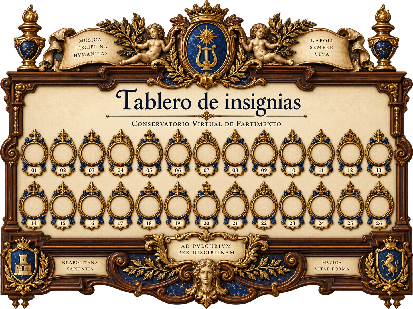 Tablero barroco de insignias